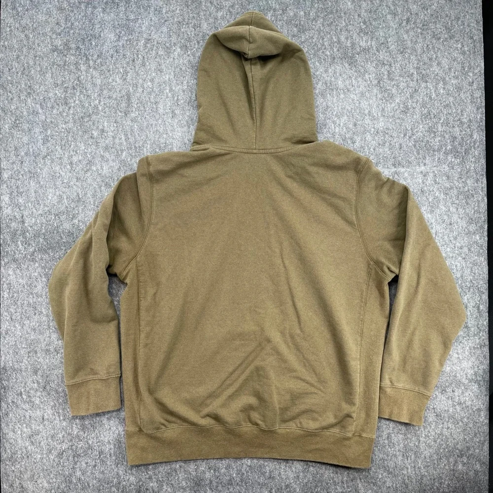 The North Face Hoodie Mens XL Pullover Olive Green Patch Logo Sweatshirt